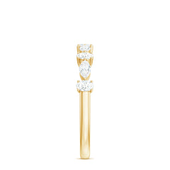 Marquise and Oval Shape Moissanite Half Eternity Ring