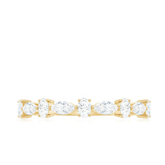 Marquise and Oval Shape Moissanite Half Eternity Ring
