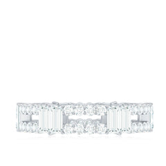 Unique Moissanite Eternity Wedding Band Ring