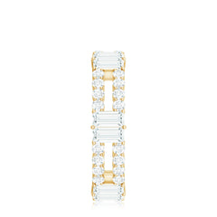 Unique Moissanite Eternity Wedding Band Ring