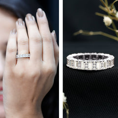 Certified Moissanite Wedding Anniversary Band for Women