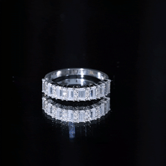 Certified Moissanite Wedding Anniversary Band Ring