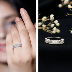 Certified Moissanite Wedding Anniversary Band Ring