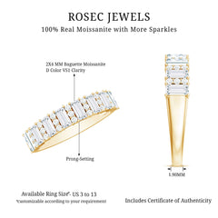 Certified Moissanite Wedding Anniversary Band Ring