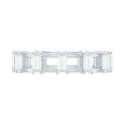Moissanite Baguette Wedding Band with Certificate