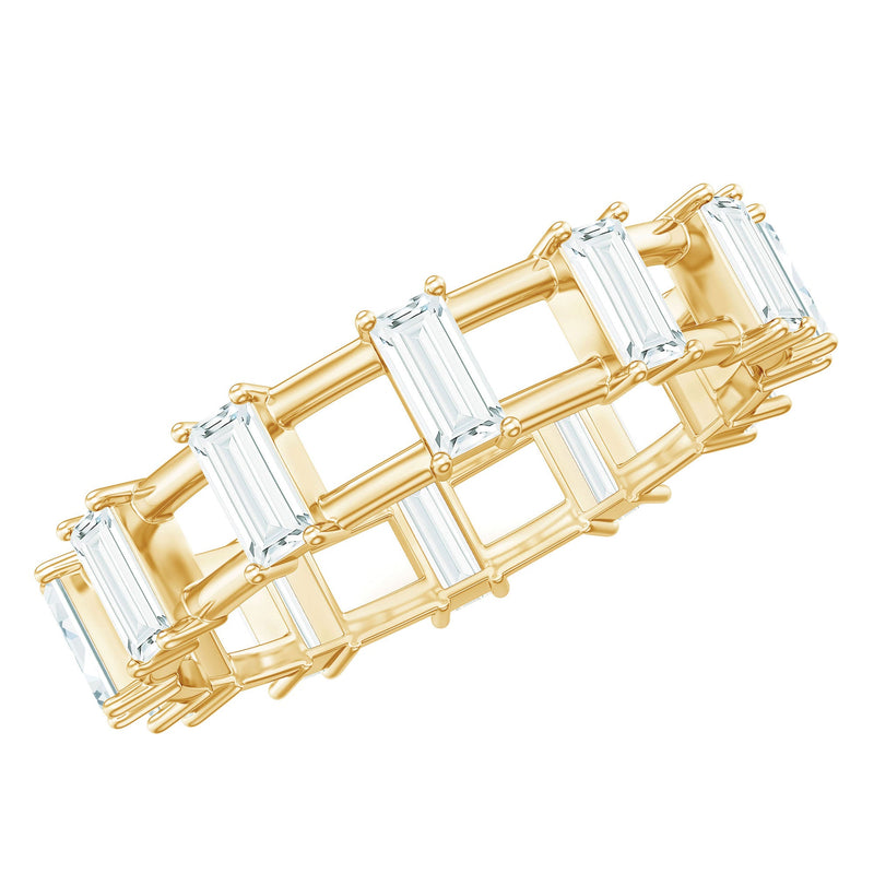 Moissanite Baguette Wedding Band with Certificate