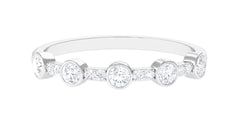 Natural Diamond Half Eternity Ring in Bezel Setting