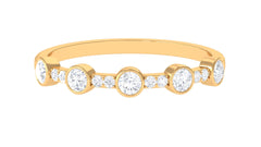Natural Diamond Half Eternity Ring in Bezel Setting
