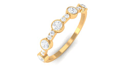 Natural Diamond Half Eternity Ring in Bezel Setting