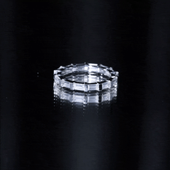 Certified Baguette Cut Moissanite East West Eternity Ring