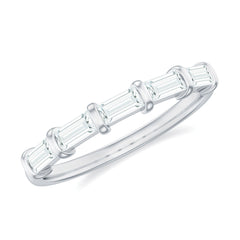 East West Set Moissanite Half Eternity Ring for Her