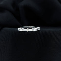 East West Set Moissanite Half Eternity Ring for Her