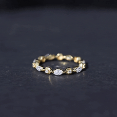 Certified Moissanite Contemporary Eternity Ring