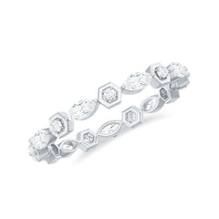 Certified Moissanite Contemporary Eternity Ring