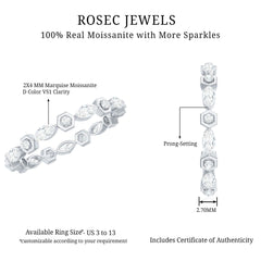 Certified Moissanite Contemporary Eternity Ring