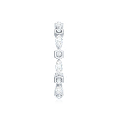 Certified Moissanite Contemporary Eternity Ring