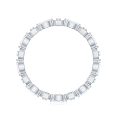 Certified Moissanite Contemporary Eternity Ring