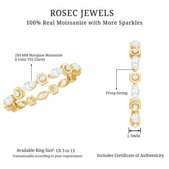 Certified Moissanite Contemporary Eternity Ring