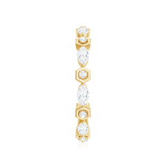 Certified Moissanite Contemporary Eternity Ring