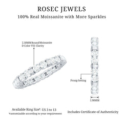 Certified Moissanite Full Eternity Band Ring For Her