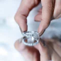 Certified Moissanite Full Eternity Band Ring For Her