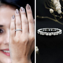 Certified Moissanite Full Eternity Band Ring For Her