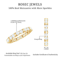 Certified Moissanite Full Eternity Band Ring For Her