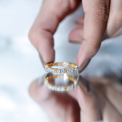 Certified Moissanite Full Eternity Band Ring For Her