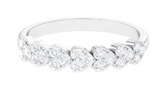 Certified Natural Diamond Heart Eternity Ring in East West Style
