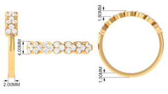 Certified Natural Diamond Heart Eternity Ring in East West Style