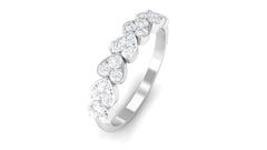 Certified Natural Diamond Heart Eternity Ring in East West Style
