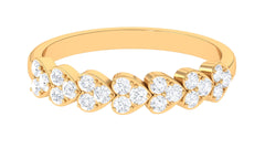 Certified Natural Diamond Heart Eternity Ring in East West Style