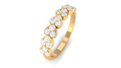 Certified Natural Diamond Heart Eternity Ring in East West Style