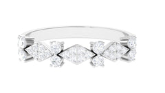 Art Deco Inspired Diamond Half Eternity Ring for Women