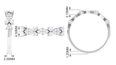 Art Deco Inspired Diamond Half Eternity Ring for Women