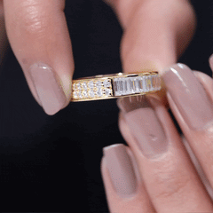 Certified Moissanite Wide Eternity Wedding Band
