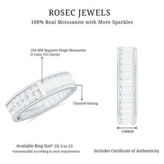 Certified Moissanite Wide Eternity Wedding Band