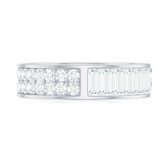 Certified Moissanite Wide Eternity Wedding Band