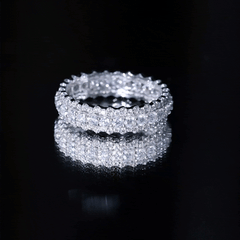 Certified Round Cut Moissanite Eternity Ring For Wedding