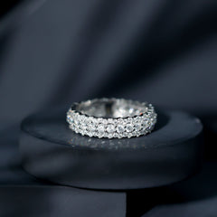 Certified Round Cut Moissanite Eternity Ring For Wedding