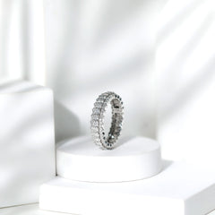 Certified Round Cut Moissanite Eternity Ring For Wedding