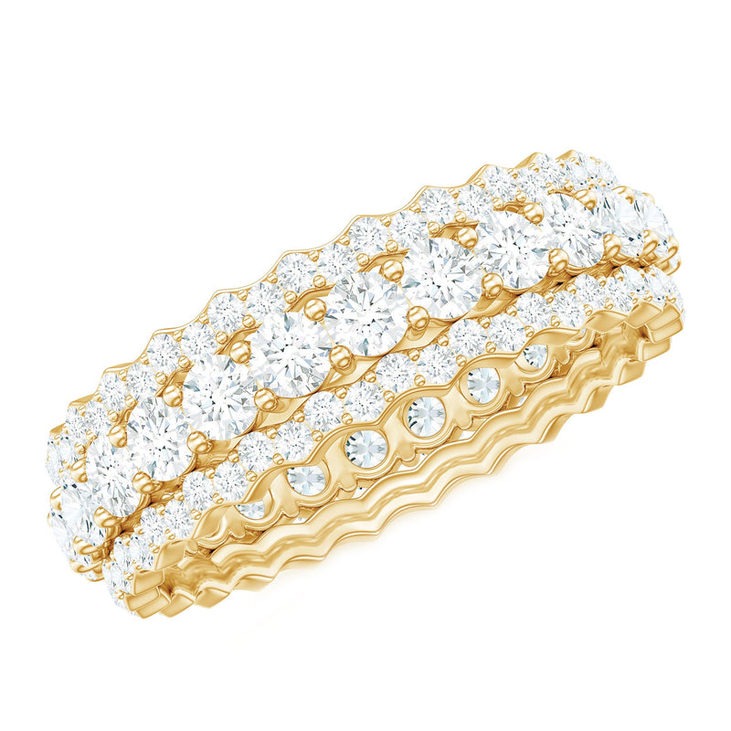 Certified Round Cut Moissanite Eternity Ring For Wedding