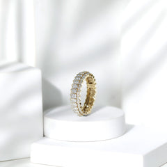 Certified Round Cut Moissanite Eternity Ring For Wedding