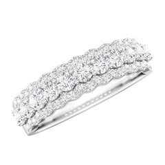 Classic Moissanite Half Eternity Wedding Band Ring