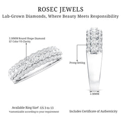 Classic Moissanite Half Eternity Wedding Band Ring
