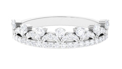 Natural Diamond Half Eternity Ring in Crown Style