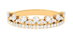 Natural Diamond Half Eternity Ring in Crown Style