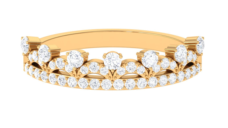 Natural Diamond Half Eternity Ring in Crown Style