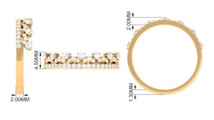 Natural Diamond Half Eternity Ring in Crown Style