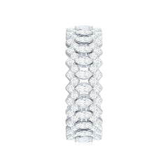 Certified Wide Moissanite Designer Wedding Band